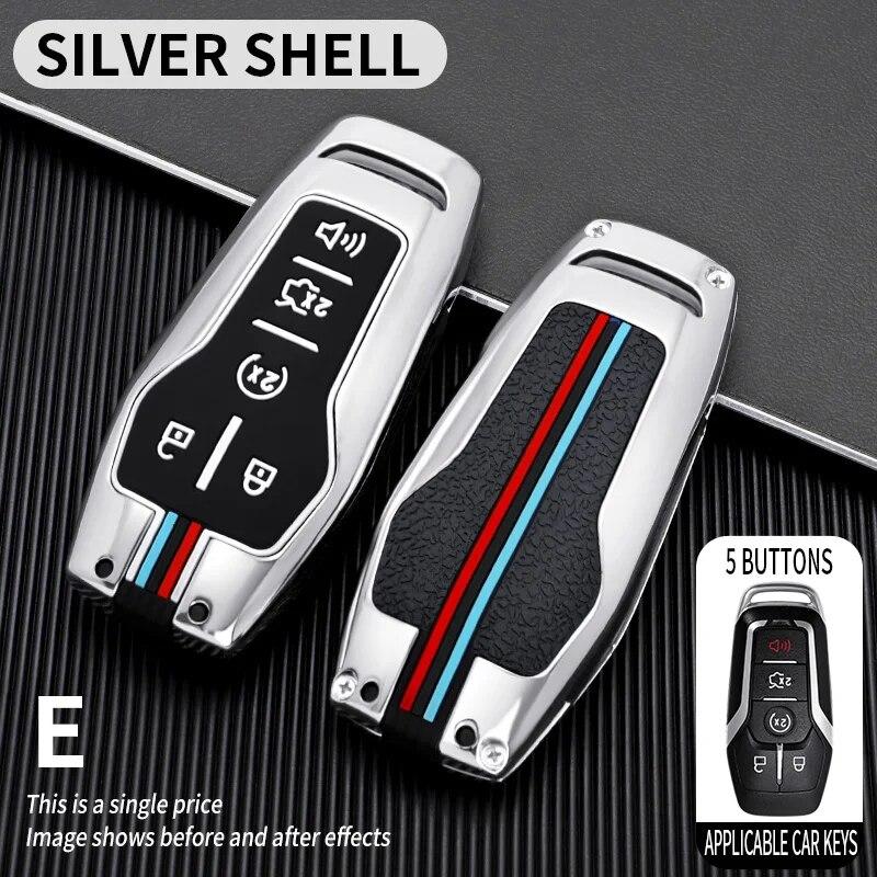 Carbon Fiber Alloy Car Key Fob Case Cover Holder for Ford Fusion Explorer Mustang Edge F-150 Mondeo for Lincoln MKZ MKC MKX