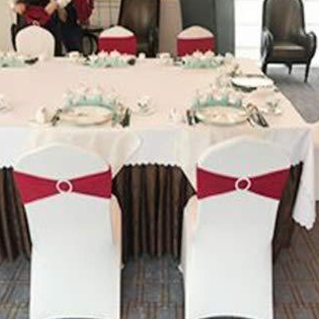 50pieces Premium Easy To Install And Replace Chair Cover Band With Buckle Slider Sashes Bow