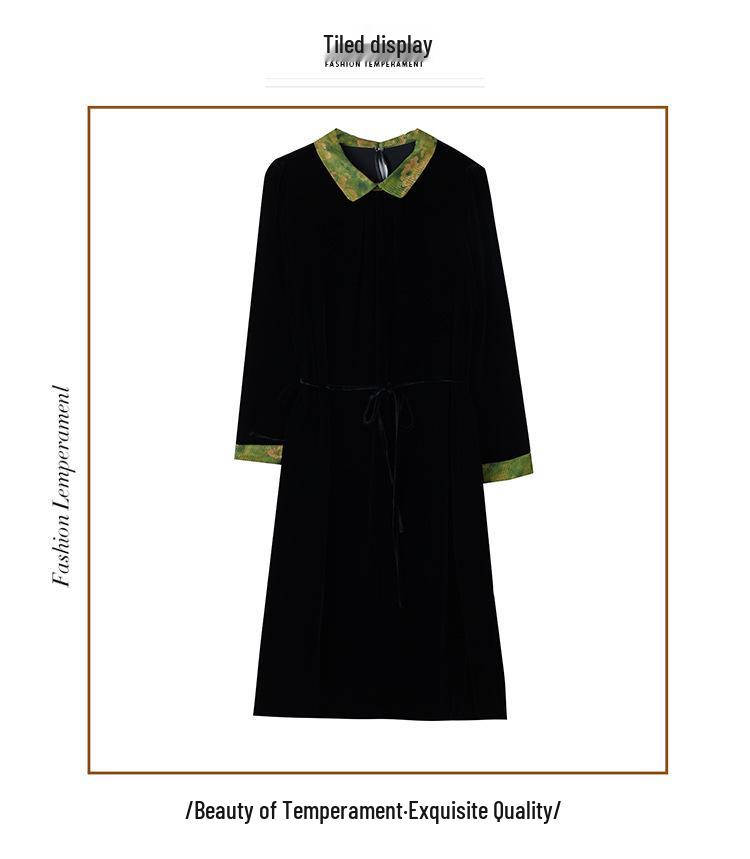 Elegant Mulberry Silk Velvet Dress: Plus Size, Flaw-Concealing, Anti-Aging, for Middle-Aged Mothers – Autumn/Winter