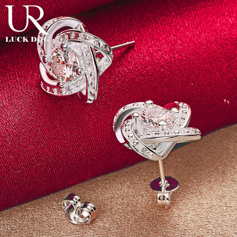 925 Sterling Silver Romantic AAA Zircon Piercing Earrings Fashionable Wedding Jewelry