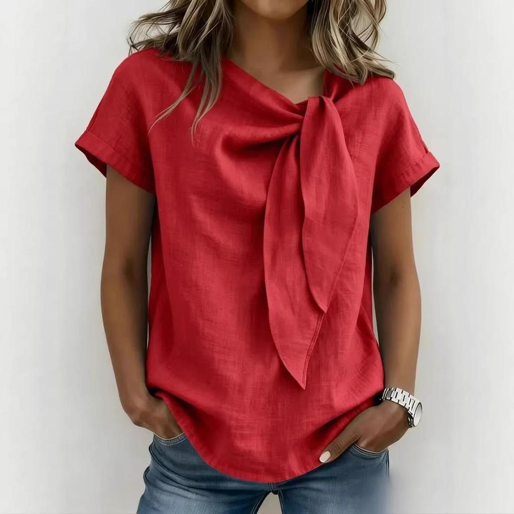 2026 European & American Women's Short-Sleeve Summer Polyester Casual T-Shirt