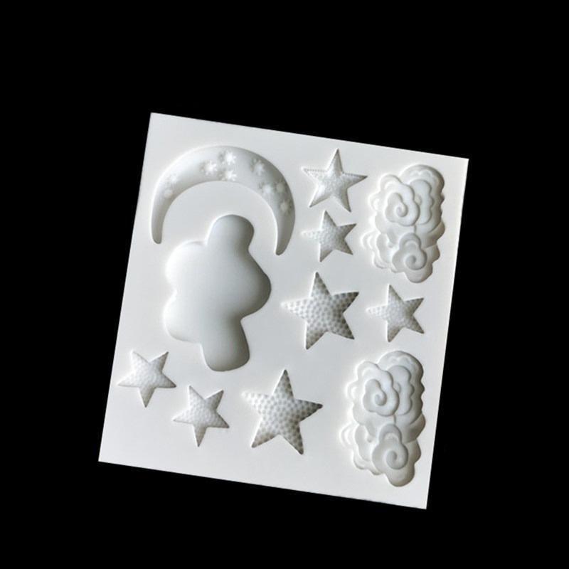 1pc Star Cloud Moon Silicone Mold Cupcake Fondant Cake Decorating Tools Chocolate Gumpaste Moulds Color Random