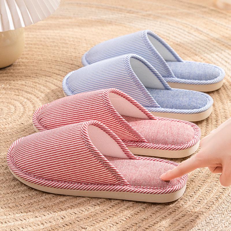 Women's Cotton Linen Non-Slip Home Slippers - All-Season Indoor/Outdoor Use