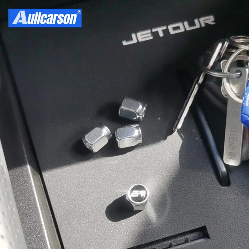 New Metal 4Pcs Car Wheel Tire Valve Caps Air Stem Covers Waterproof Accessories For Chery Jetour T2 Dashing X70 Plus T2 X90 Plus