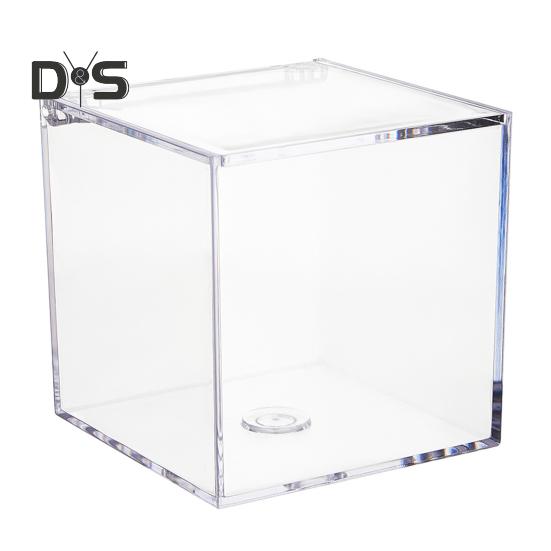 

Прозрачные акриловые коробки, маленькие квадратные кубические контейнеры с крышкой, пластиковый органайзер для хранения конфет, таблеток, крошечных ювелирных изделий 8 cm