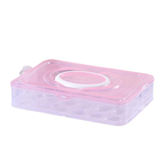 Egg Storage Box Transparent 24 Grids Large Capacity Dustproof with Lid And Handle Stackable Kitchen Fridge Egg Tray Egg Storage Container Egg Holder