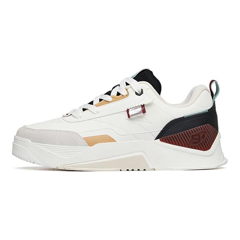 Anta Life Collection Lightweight Low top Skateboard Shoes Men's White Black Yellow 912238081-5