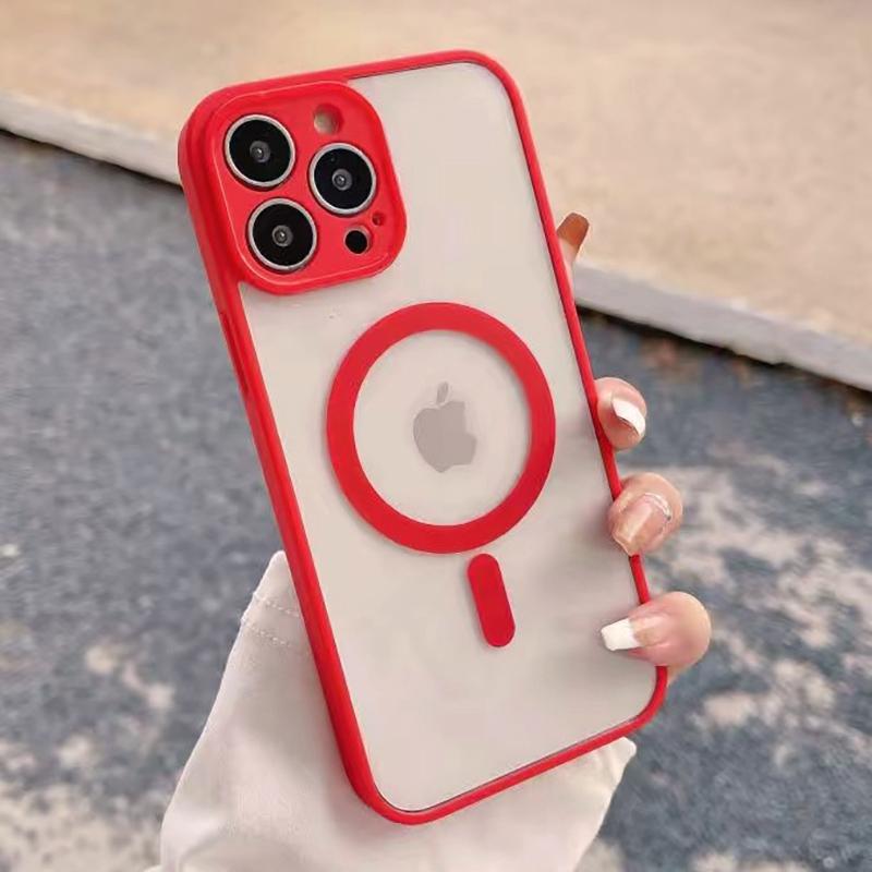 Luxury Magsafe Wireless Charge Phone Case For iPhone 11 12 13 14 15 Pro Max Plus Magnetic Bumper Transparent Cases Cover