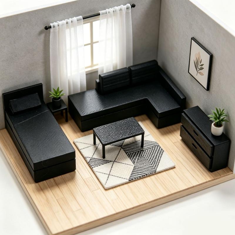 Realistic 1:12 Scale Dollhouse Sofa and Chair Kit for Kids Pretend Playtime Activities