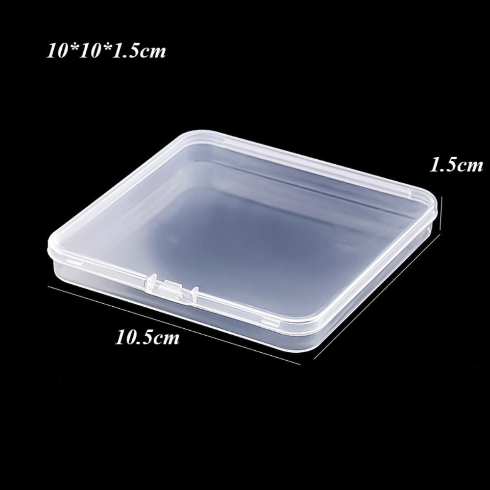 Square Packing Storage Box Transparent Small Items Case Sundries Organizer