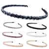 Rhinestone Headband Handmade Rustproof Metal Rhinestone Women Beaded Hair Hoop for Ceremonies