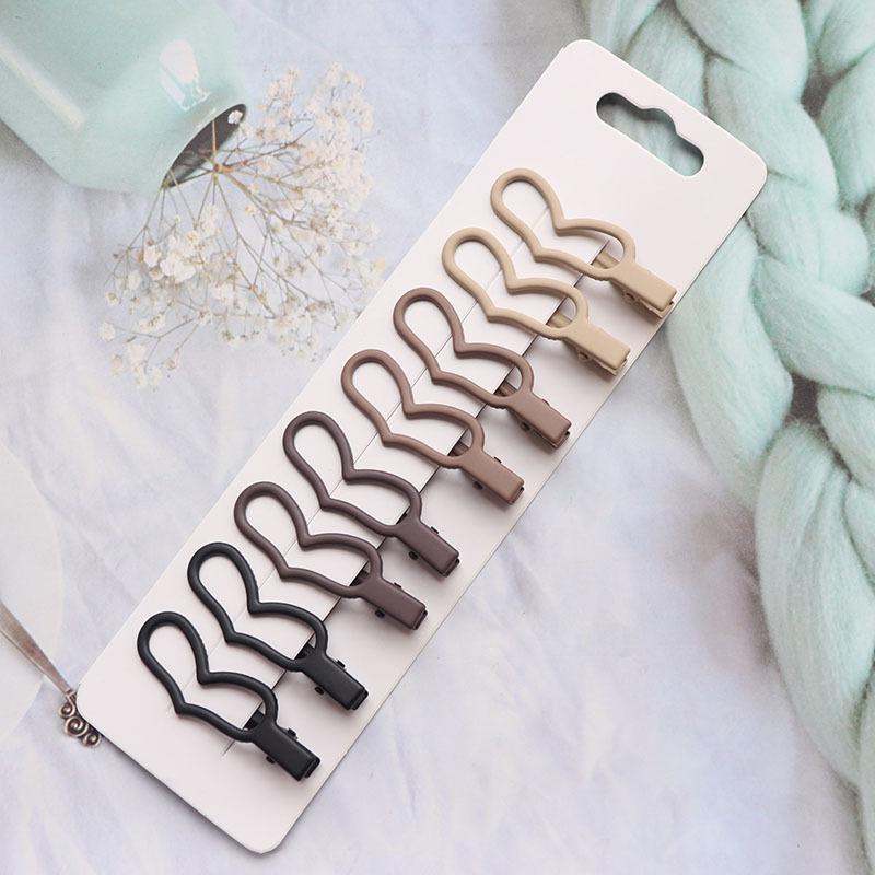 8Pcs/Set Women Girs Vintage Frosted Geometry Hairpins Adult Lovely Alloy Ornamentr Hair Clips Female Fashion Hair Accessories