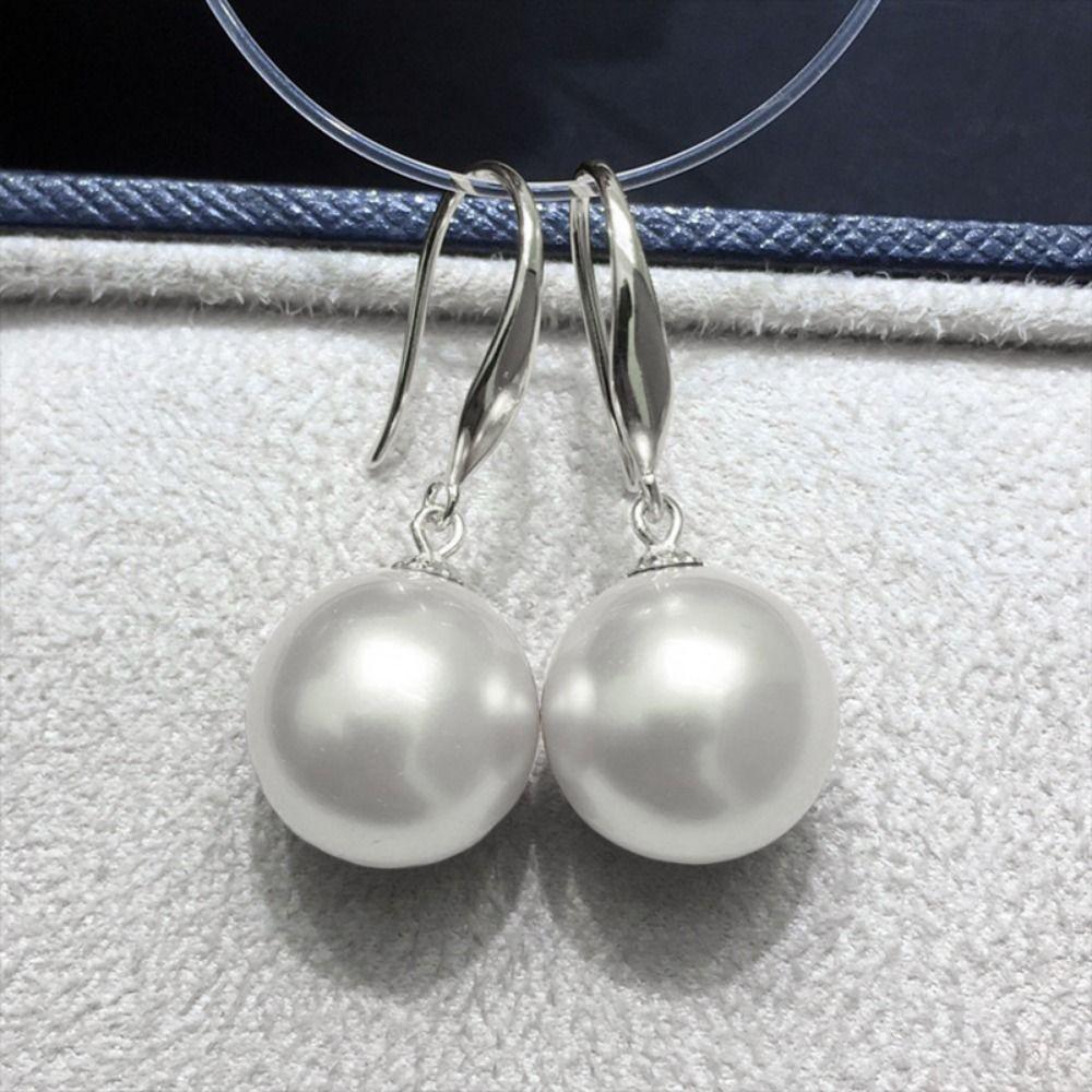 Shell Beads Long Earrings Simulation Freshwater Pearl Ear Hook Simple Drop Earrings  Female