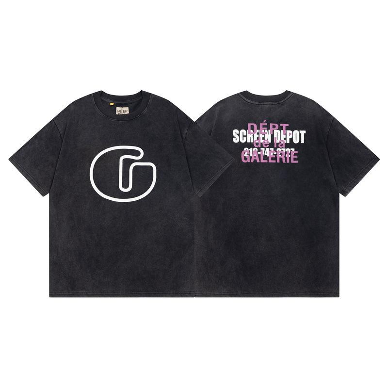 Wholesale GALLERY DEPT washed old short-sleeved beauty tide retro skull print couple loose T-shirt summer