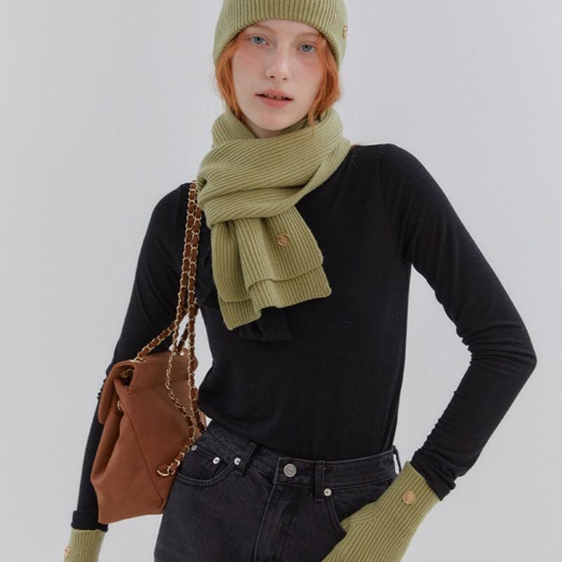 ANOETIC ANC BEANIE & MUFFLER & GLOVES set_GREEN