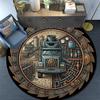 Industrial Gear Truck Art Round Area Rug Under Office Chairs Bedroom Living Room Home Decor