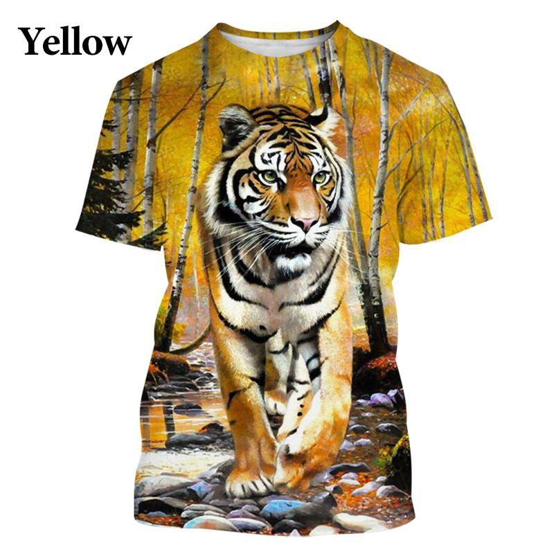 Tiger Graphic Wild Animals 3d Print Summer Men/Women O-Neck T-shirt Casual Short Sleeve Oversized T Shirt Fashion Men Clothing