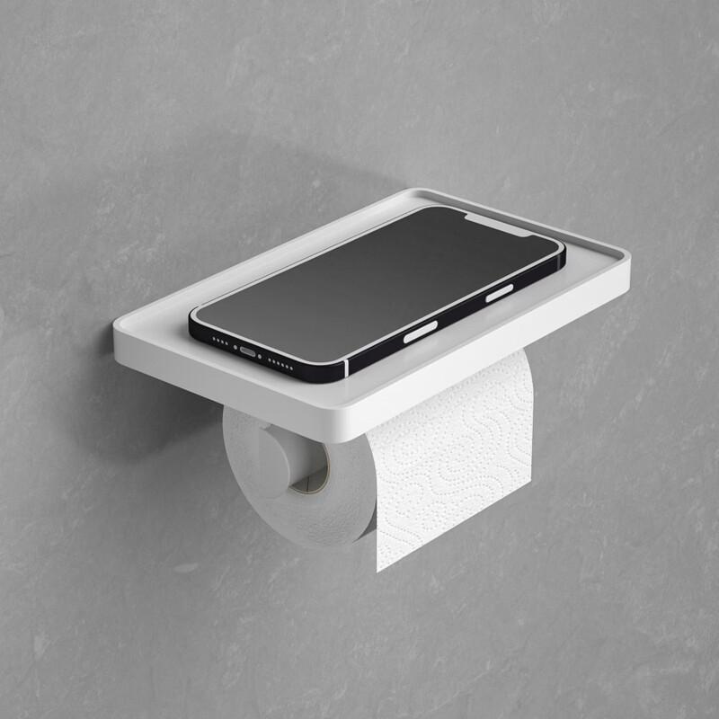 WuTuo Wall-Mounted Bathroom Tissue Holder with Storage Shelf