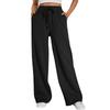 Women's Wide-leg Sports Pants, High-waist Loose Casual Pants, Drawstring Sports Flared Pants, Jogging Pants with Pockets