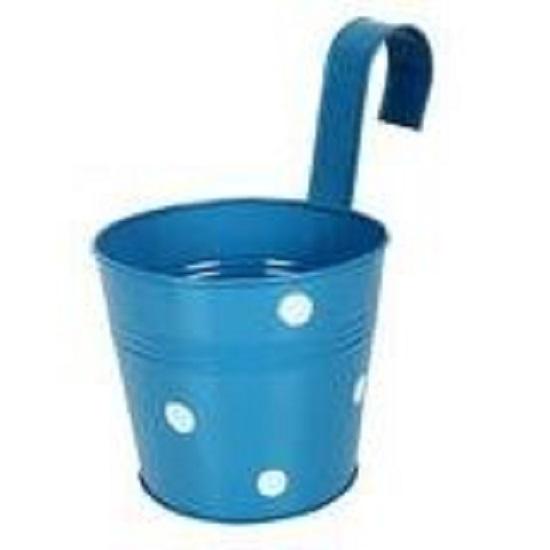 Set of 4 - Single Plant Railing Planters - Dotted Blue, Orange,Red,Green| Heavy Duty Highly Durable Plant containerGamla for Indoor Home Decor