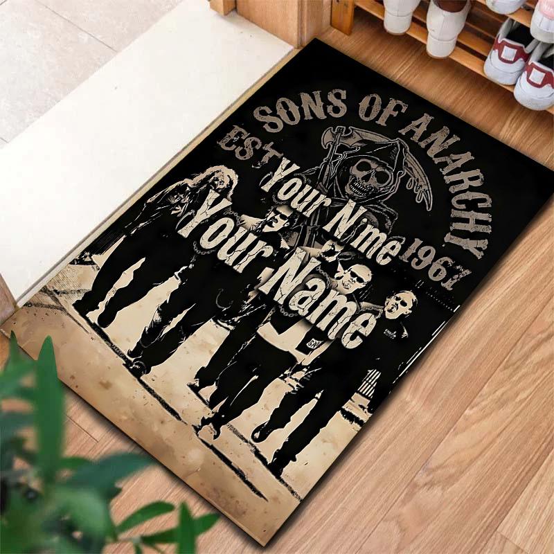 Sons Anarchy Crest Custom Name Carpet Rug For Living Room Bedroom Home Sofa Decoration Kids Play Nonslip Floor Mat
