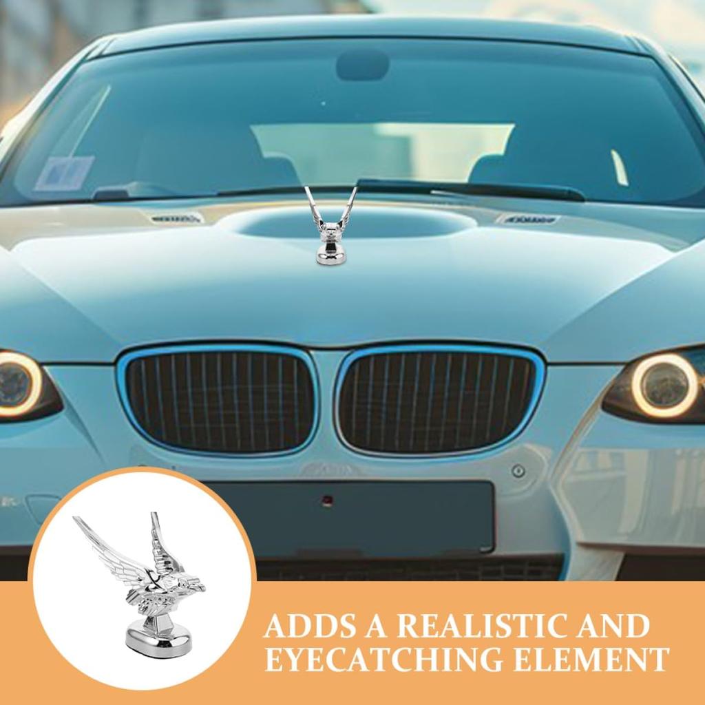 Unique 3D Eagle Hood Ornament Metal Car Hood Sticker Truck Decor Easy to Install Enhance Style
