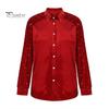 Soft Breathable Shirt Women Button-Down Lapel Long Sleeve Tops Solid Color Glitter Loose Fit Shiny Sequins Velvet Cocktail Party Wear Sweat-absorbent