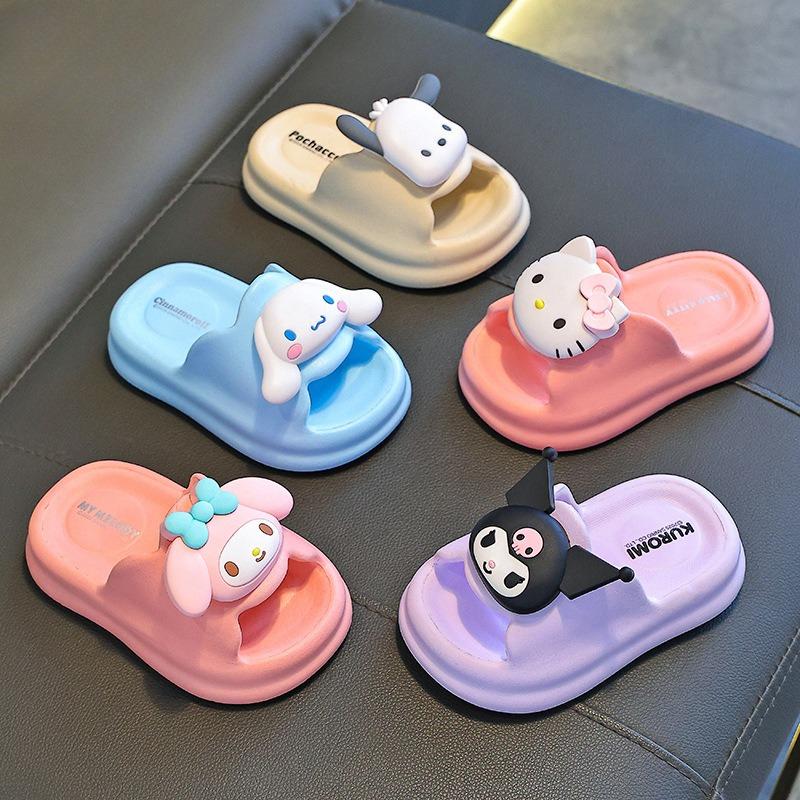 Flip-flops for Girls, Cartoon-style, Cute and Slip-resistant Indoor Soft-soled Shoes