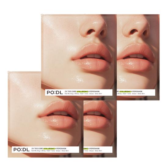 PO:DL 2X TGG Care Hyaluronic Hydromask (42g × 4ea) 1 Pack