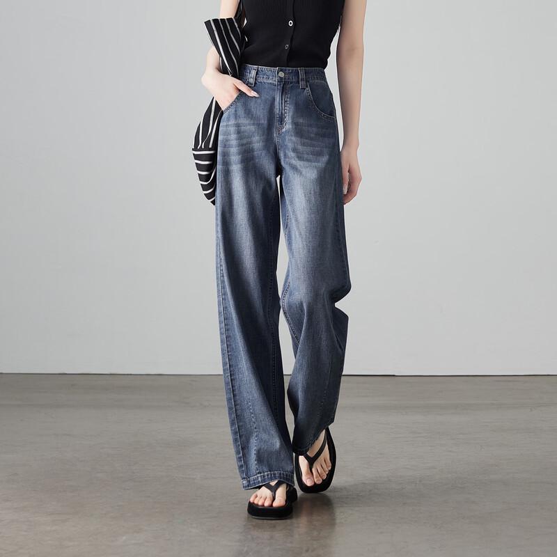 SOFSIL Women s High-Waist Cotton Linen Wide-Leg Jeans 26
