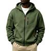Men's Winter Color Hooded Zip-Up Sweatshirt with - Pockets for Daily Wear