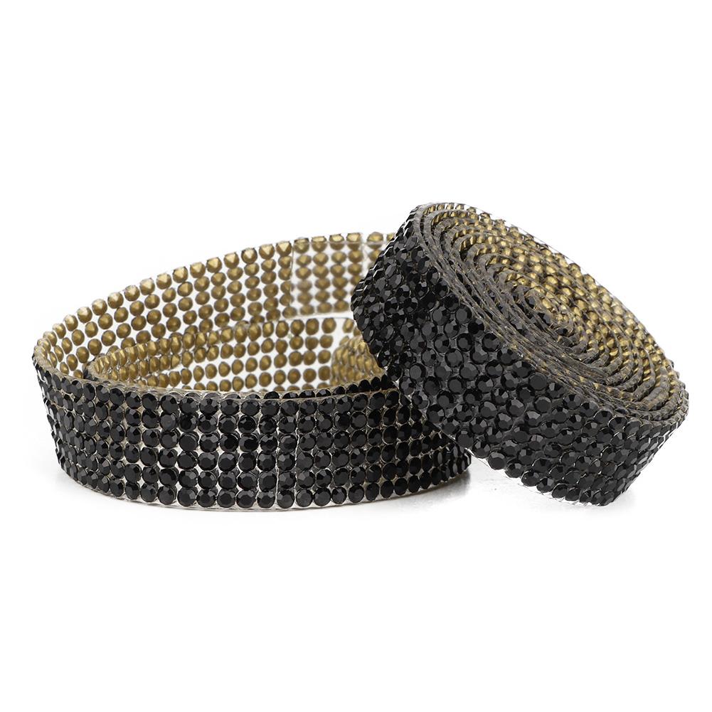 1m Strass Glasgewebe Band Eisen auf Aufnäher Brautkleid Schuhe Besatz (  Farbe)