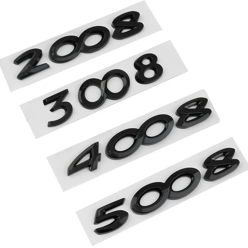 2026 Het Bilklistermärke För Peugeot 2008 3008 4008 5008 3D ABS Silver Svart Logotyp 2008 3008 4008 5008 Emblem Bilmärke Baklucka Dekal S