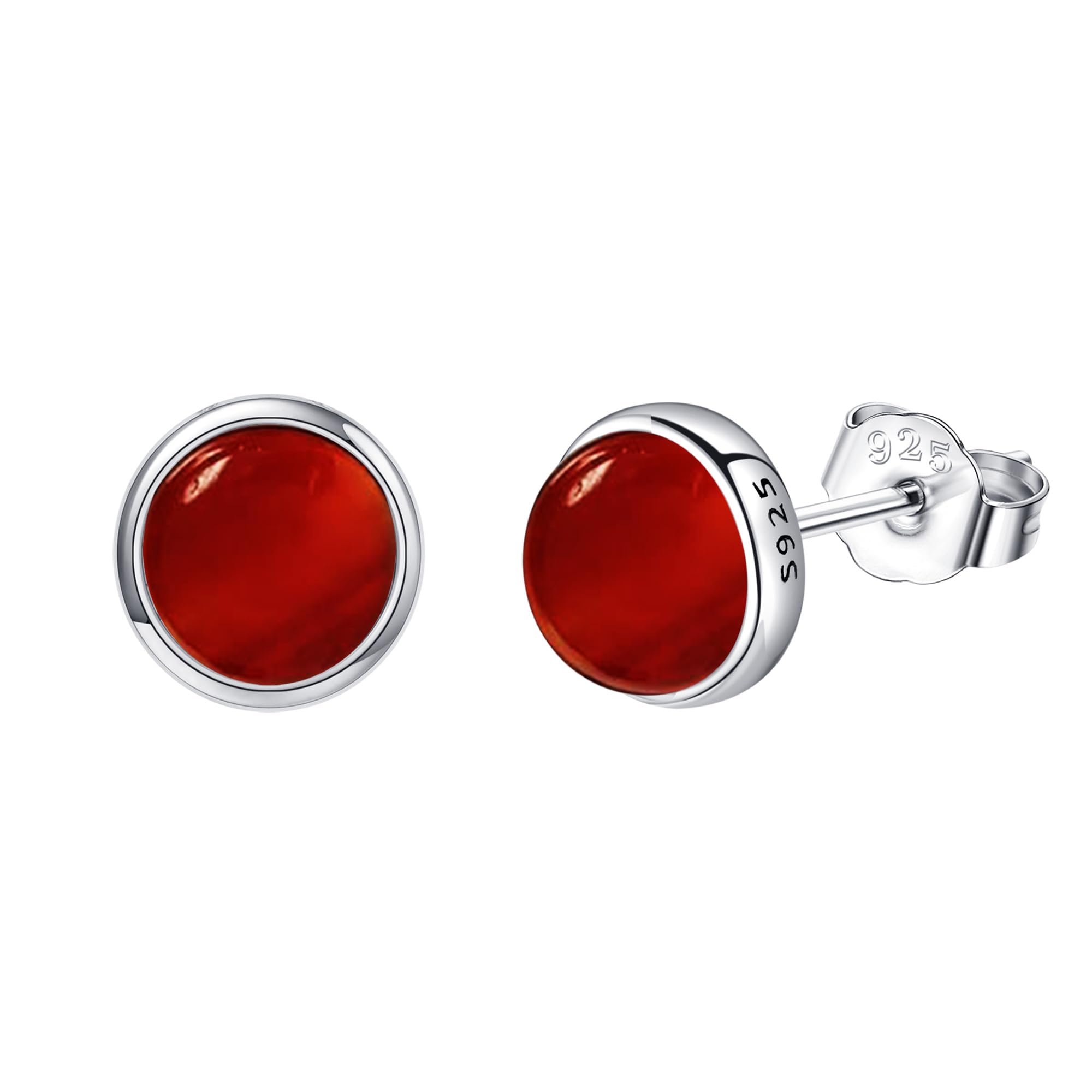 

Red agate earrings for 925 red agate stud red agate accessories women, silver, hypoallergenic, earrings,