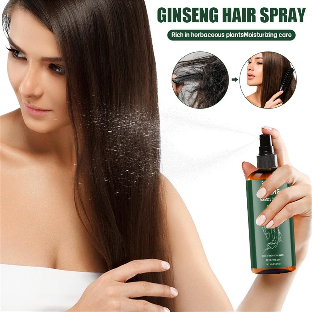 Ginseng Hair Care Serum Oil 100ml Anti-frizzy Soft Care Perm Dry Damaged Long-lasting Fragrancy Spray