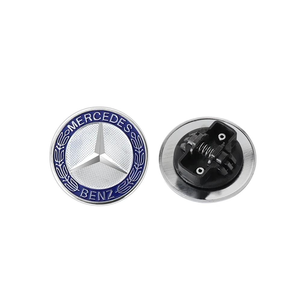 2025 Hot 1pcs 57mm Car Front Hood Emblem Badge Bonnet Car Accessories For Mercedes Benz W204 W205 W212 W213 W221 W177 W246 GLA G