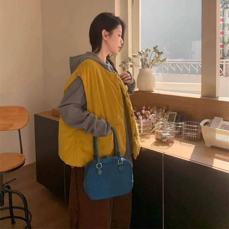 Vest for Women Cotton Winter Sleeveless Tops Vest Oversize Thickened Down Casual V-neck Vest