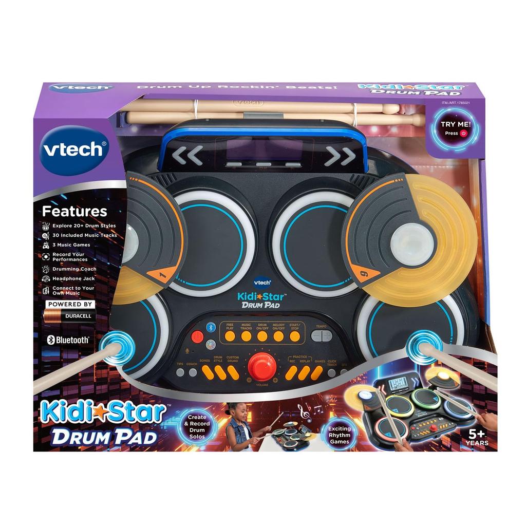 VTech Kidi Star Drum Pad, Black.