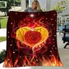 1pc Rose Flame Printing Lightweight Flannel Blanket, Comfortable and Warm Blanket, for Camping Sofa Bed and Couch Office, Gift