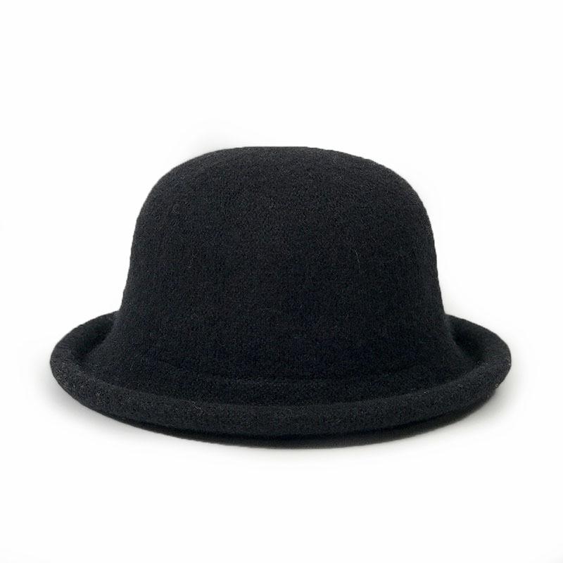 Korean Version of Curled Dome Top Hat, Women's Winter Fashion Straw Hat, Knitted Basin Hat, Japanese Casual Versatile Bucket Hat