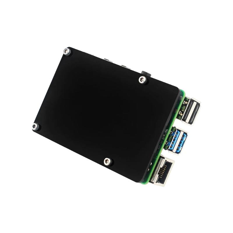 For Raspberry Pi 4 Pure Copper Heatsink Protective Case Passive Cooling Shield For Pi 4B Mod Metal Outer Shell Kit