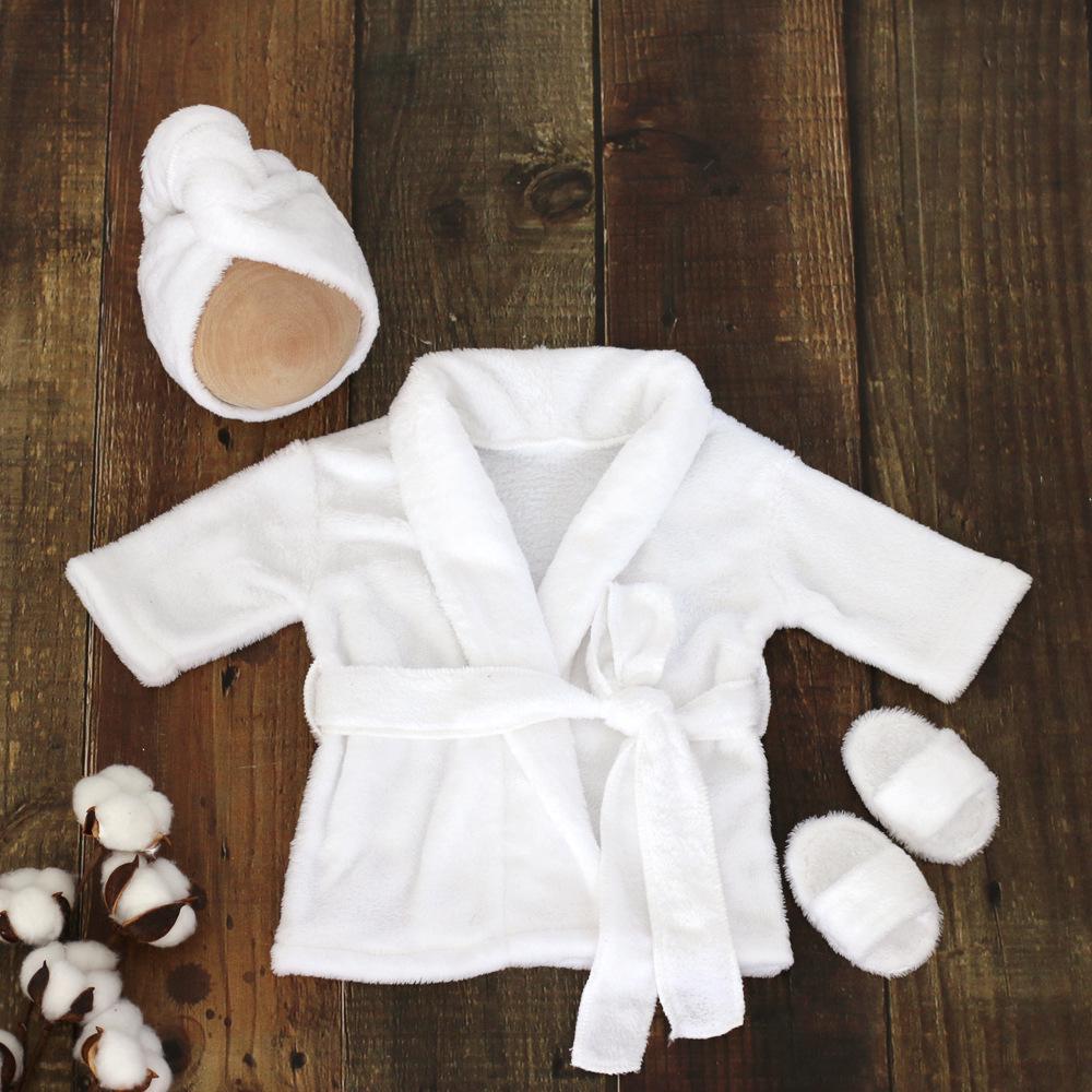 Newborn Bathrobe Baby Pajamas Photo Shoot Costume Set for Boys and Girls