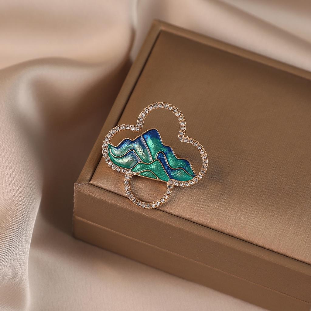Zhongqianli Jiangshan Anti-light Brooch Light Luxury Women's High-end Suit Pin Temperament Corsage