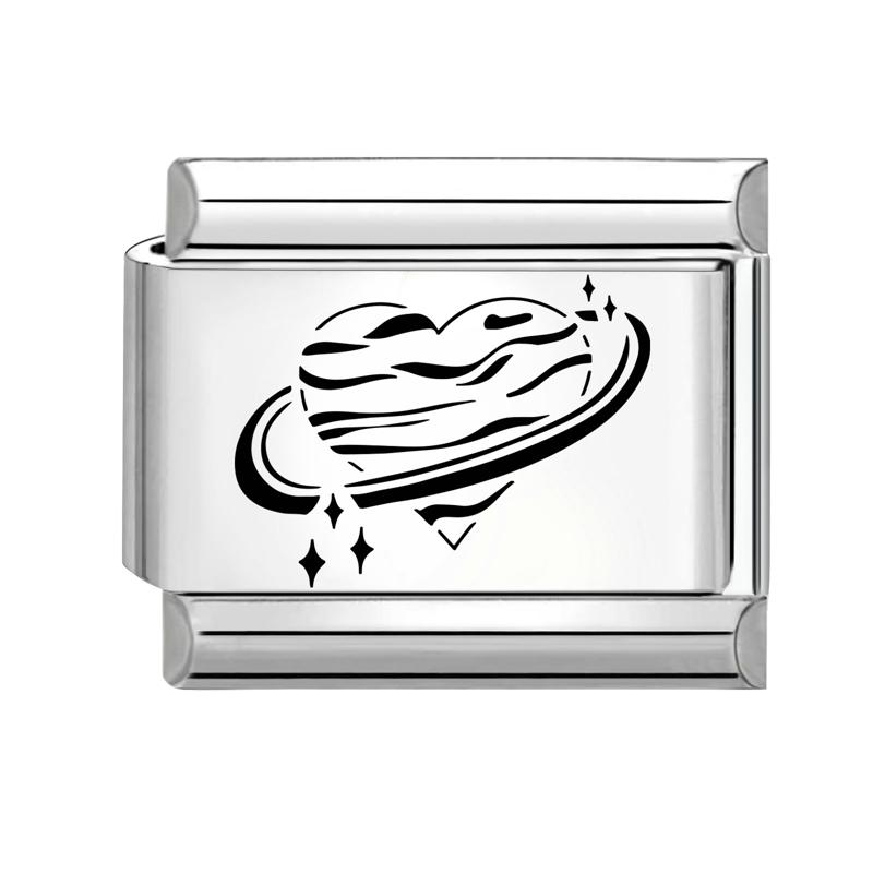 Fashion Laser Engraving Love Series Eye Sun Moon Cat Star Italian Charm Links Fit 9mm Stainless Steel Bracelet DIY Making Gift