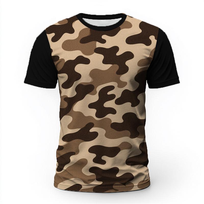 

Fashion Camouflage Graphic T Shirts For Men Summer Loose Shorts Sleeve 3D Printed O Neck T-shirts Simple Casual Daily Wear Tees S