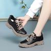 Spring Non-slip Soft Leather Sneaker Trekking Footwear New Women's Thick-soled Lace-up Leisure Skateboard Sports Shoes2025