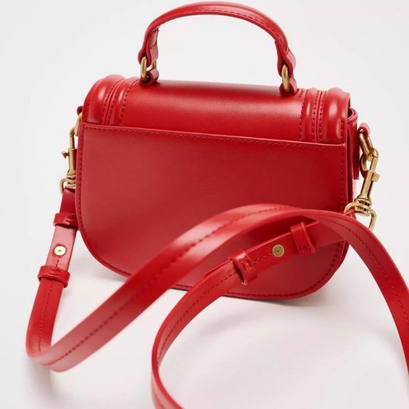 Women's New Saddle Bag China Red Ladies Mini Flip Shoulder Handheld Messenger Bag Women's Trend