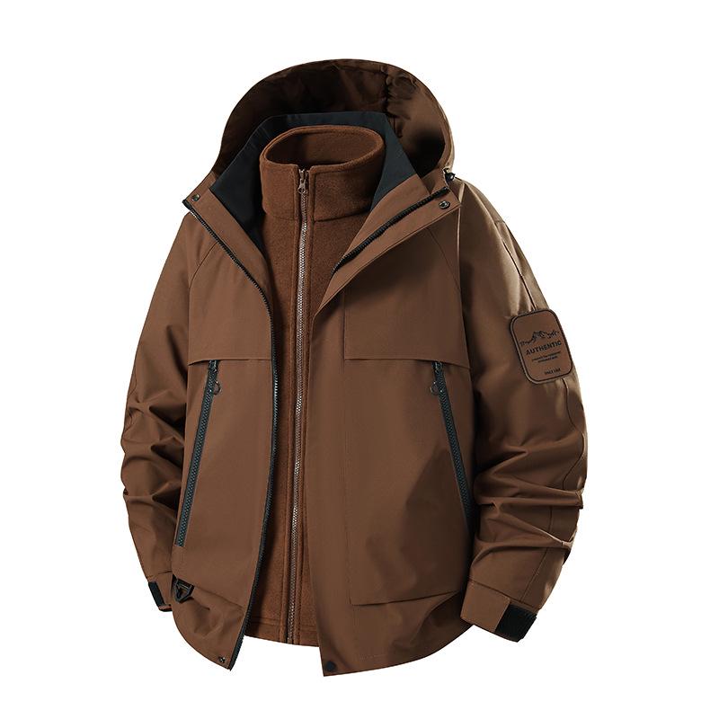 2025 Custom Logo Men's & Women's 3-in-1 Mountaineering Detachable Fleece Jacket Set