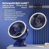 Rechargeable Desktop and Clip on LED Light Fan with Circulating Air Fan, 2000mAh, Portable Wireless Mobile Ceiling Fan Amagi