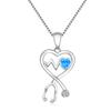 TikTok INS Wind Hawaii Beach Explosion Copper Opal Stethoscope Necklace Women's Party Inlaid Charms Chains